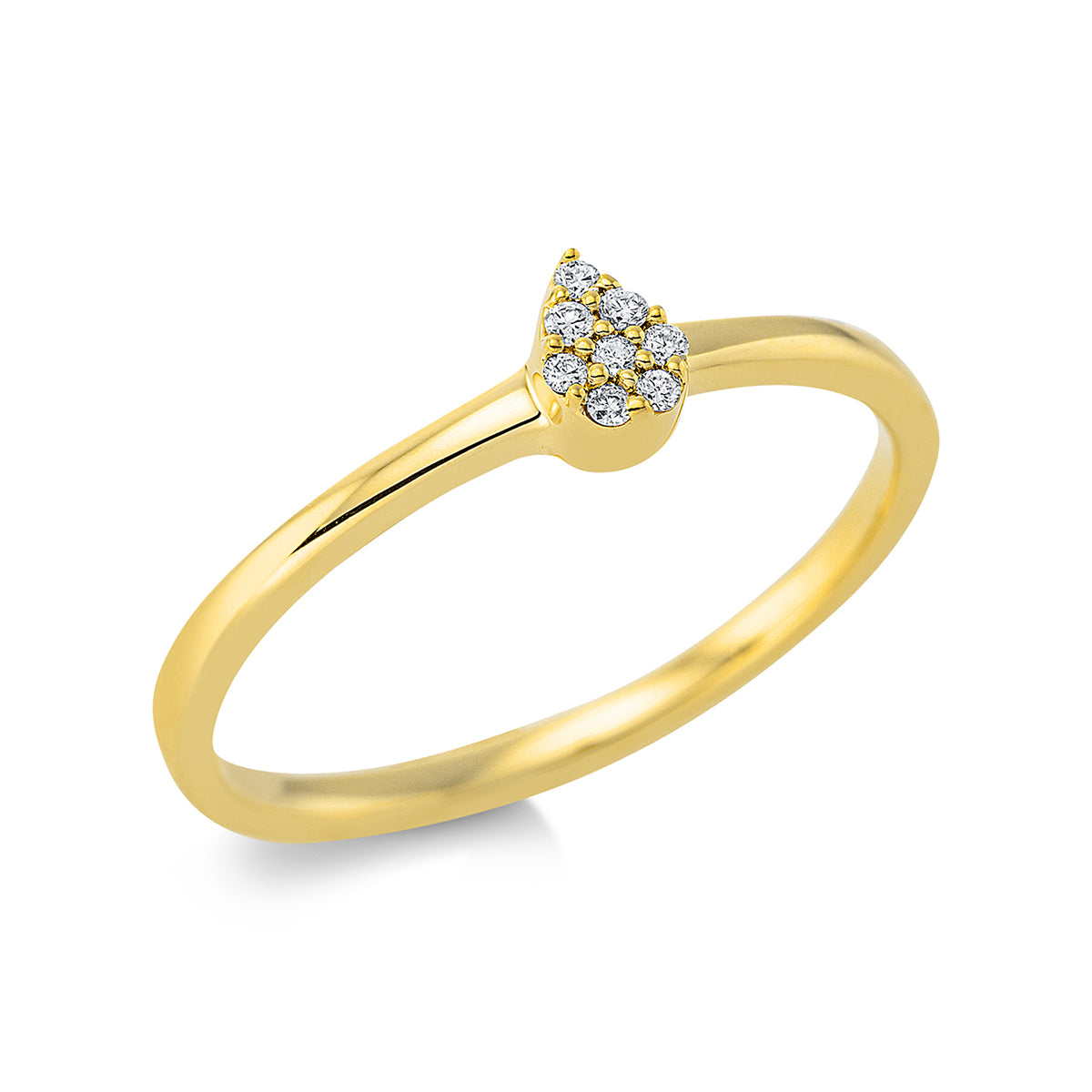 diamond full cut illusion classic ring in yellow gold