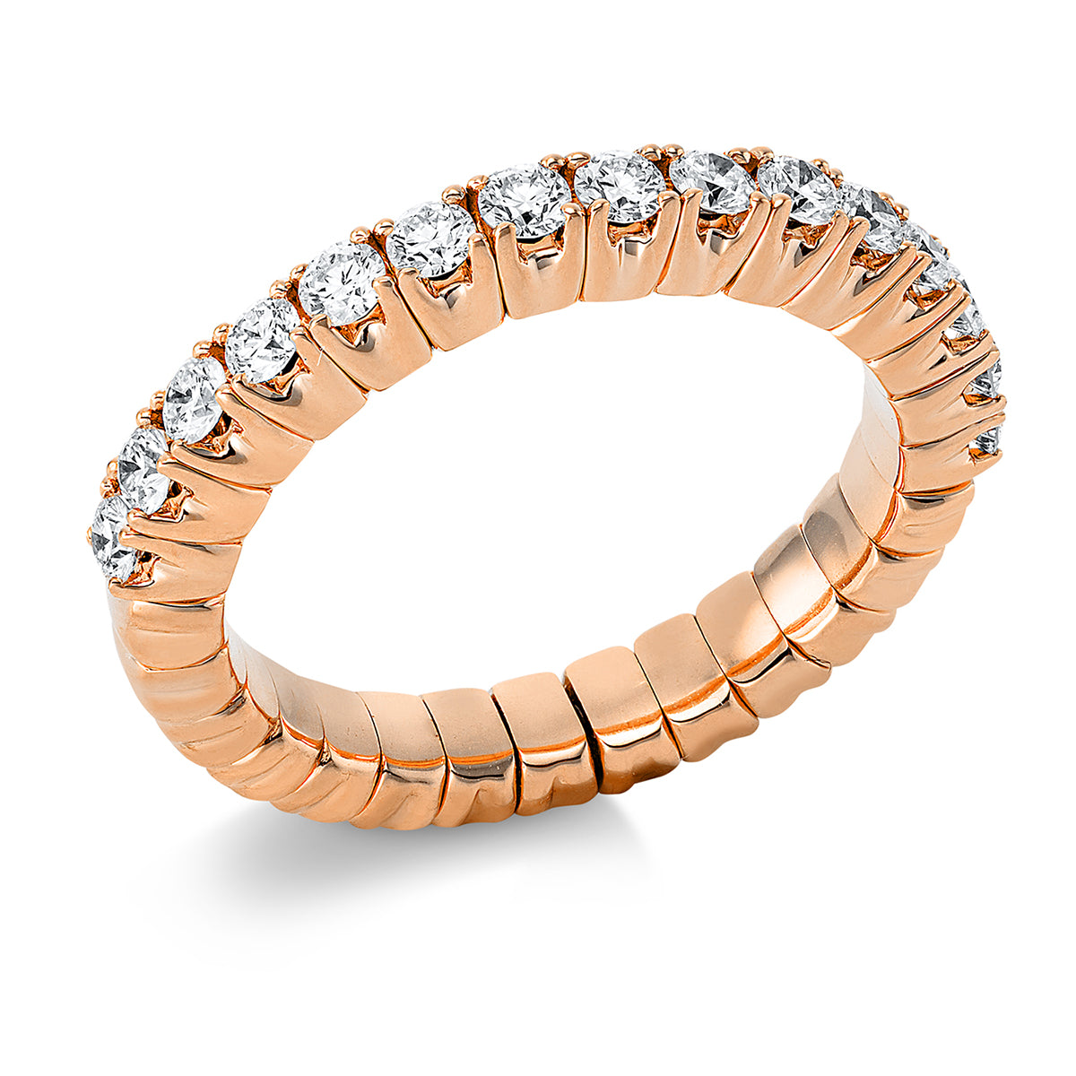 diamond full cut flex ring in red gold