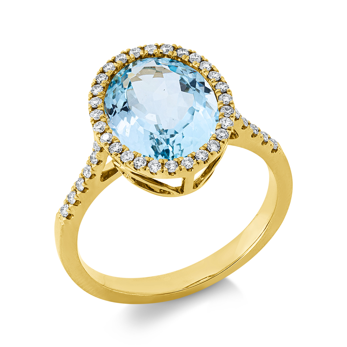 diamond full cut topaz colored stone fashion ring in yellow gold