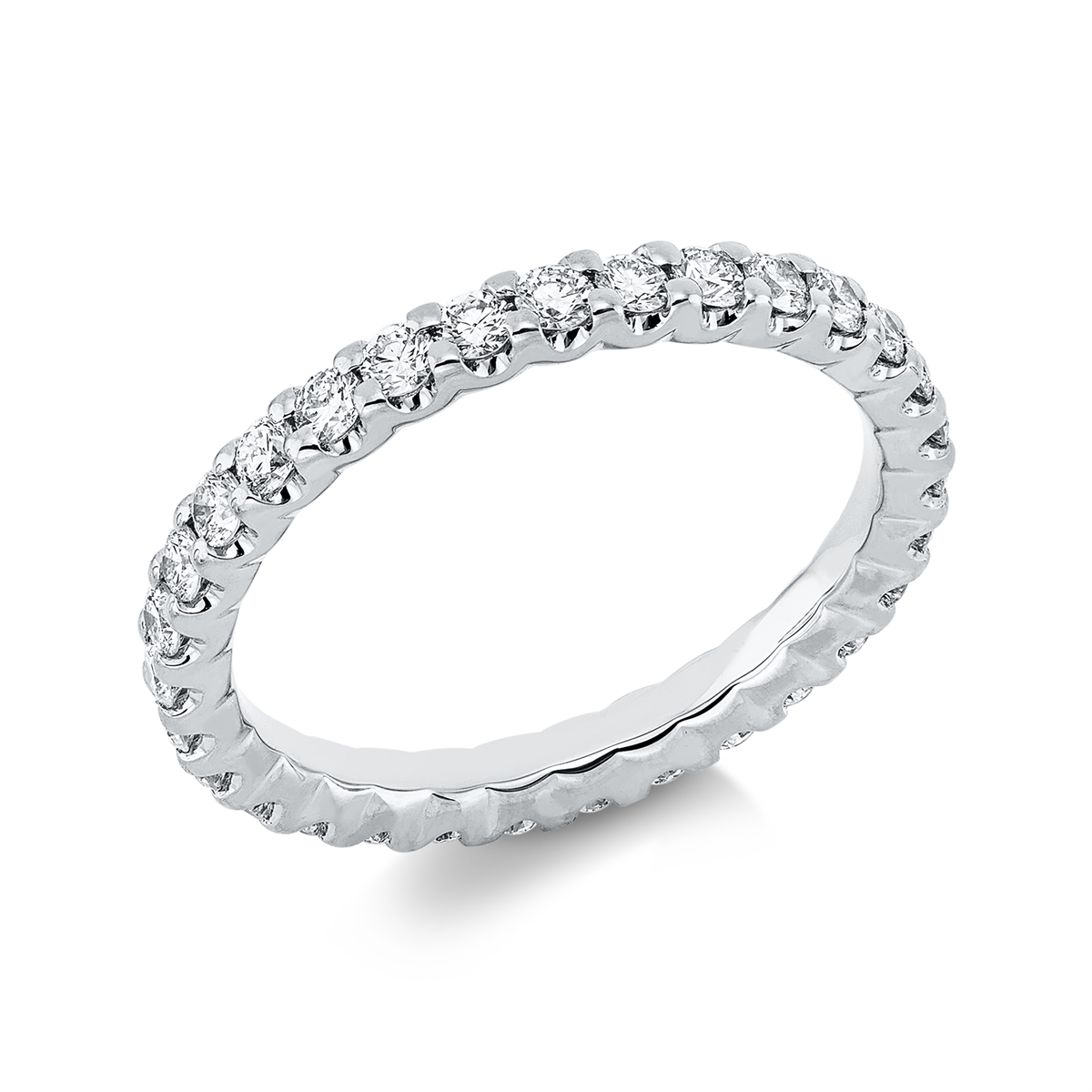 diamond full cut eternity full ring in white gold