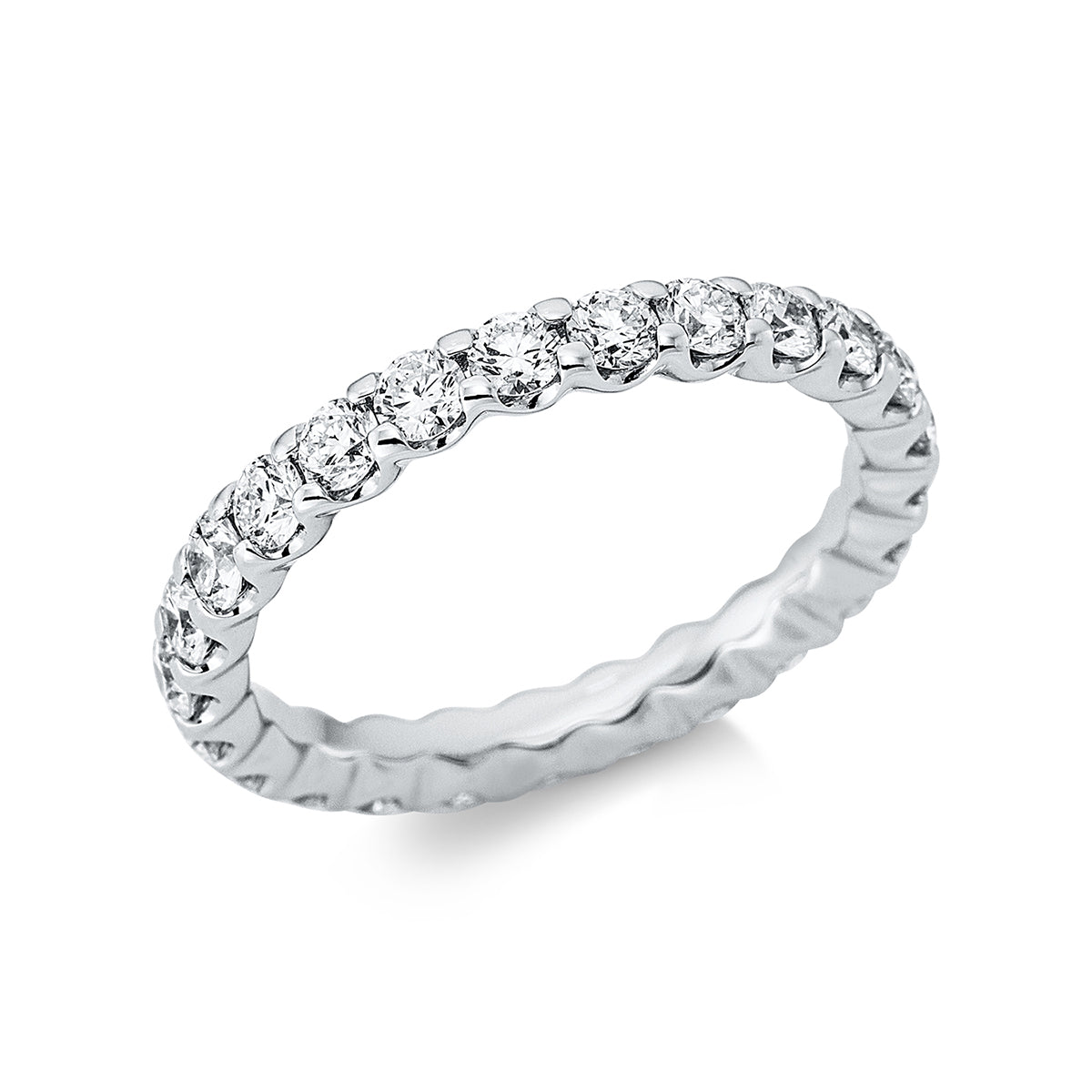 diamond full cut eternity full ring in white gold