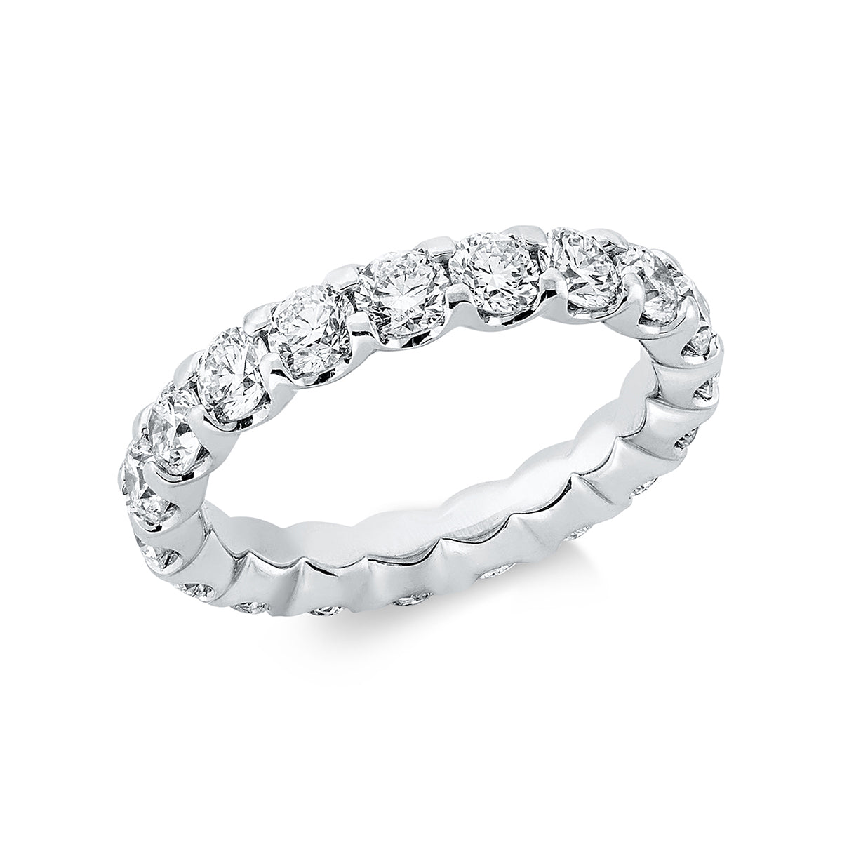 diamond full cut eternity full ring in white gold