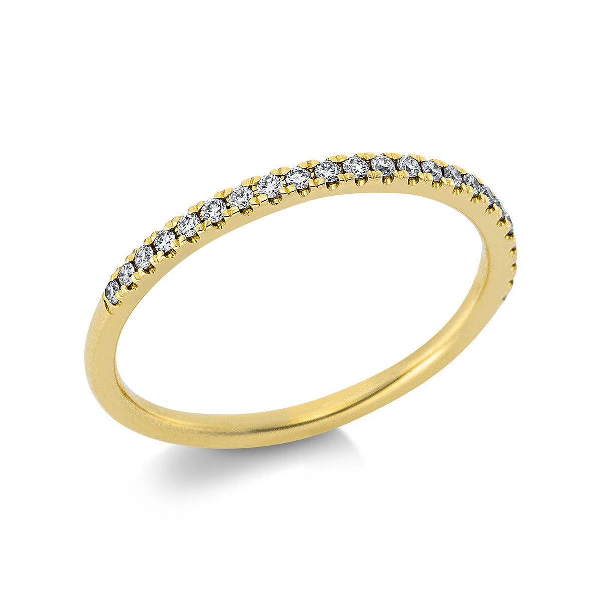 diamond full cut eternity half ring in yellow gold