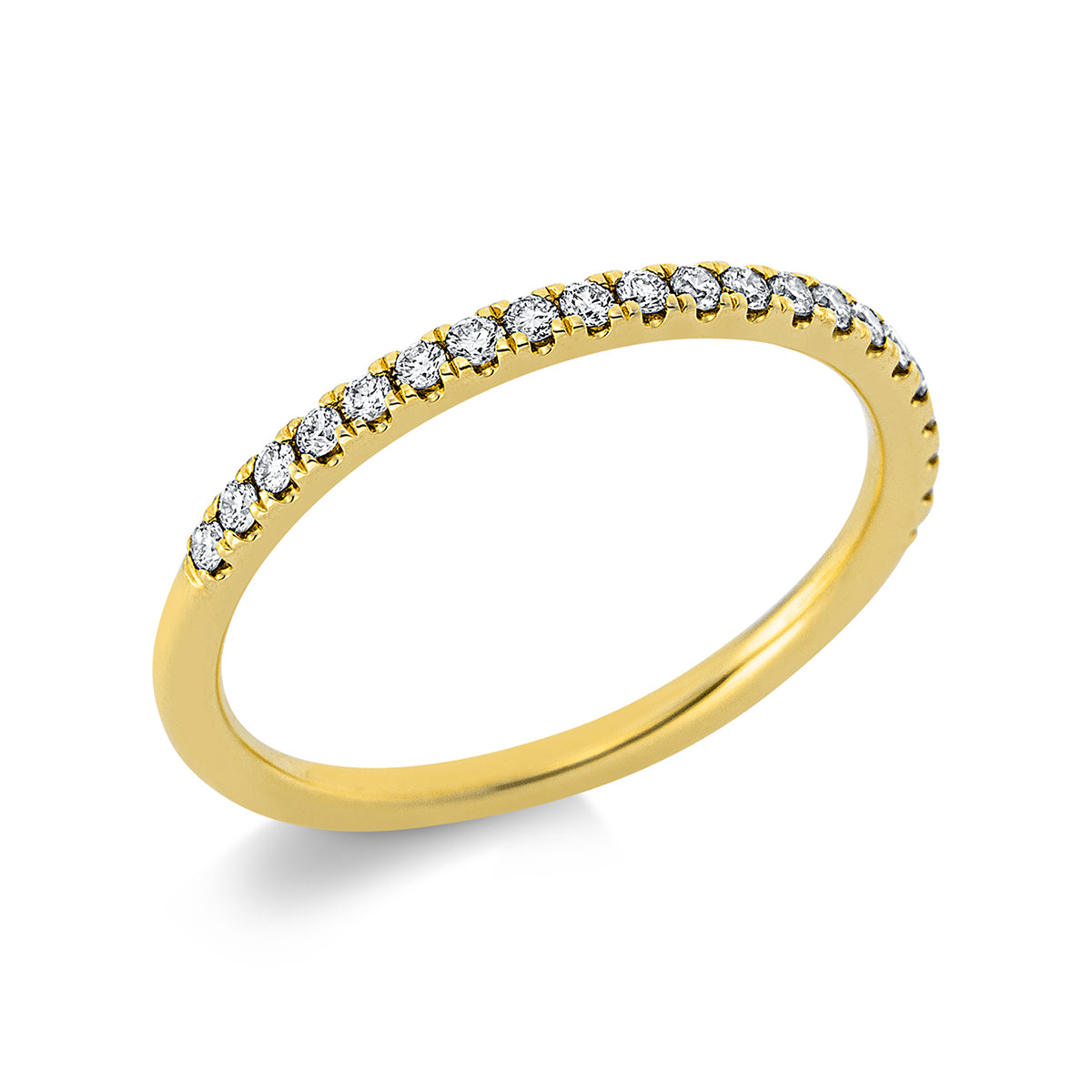 diamond full cut eternity half ring in yellow gold