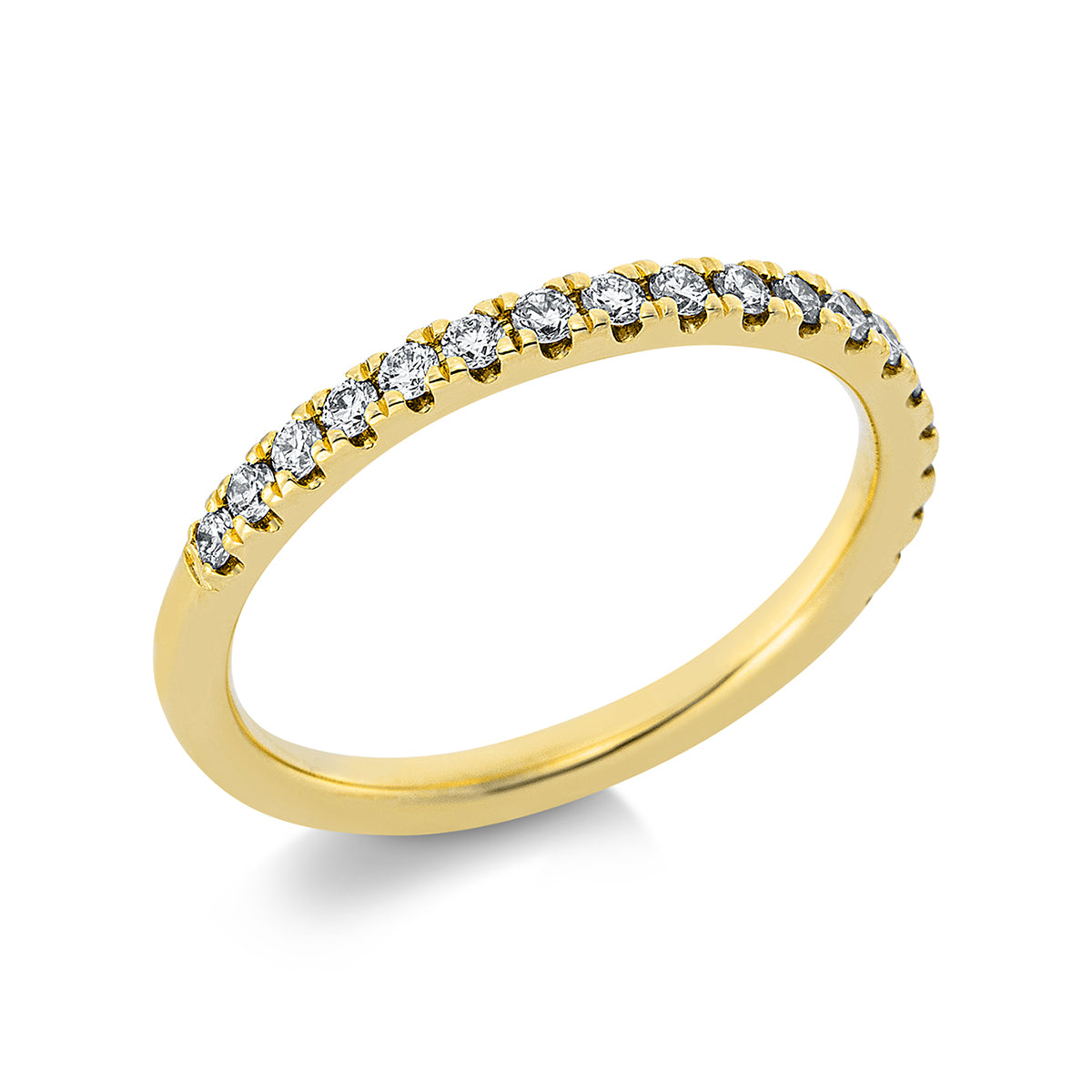 diamond full cut eternity half ring in yellow gold
