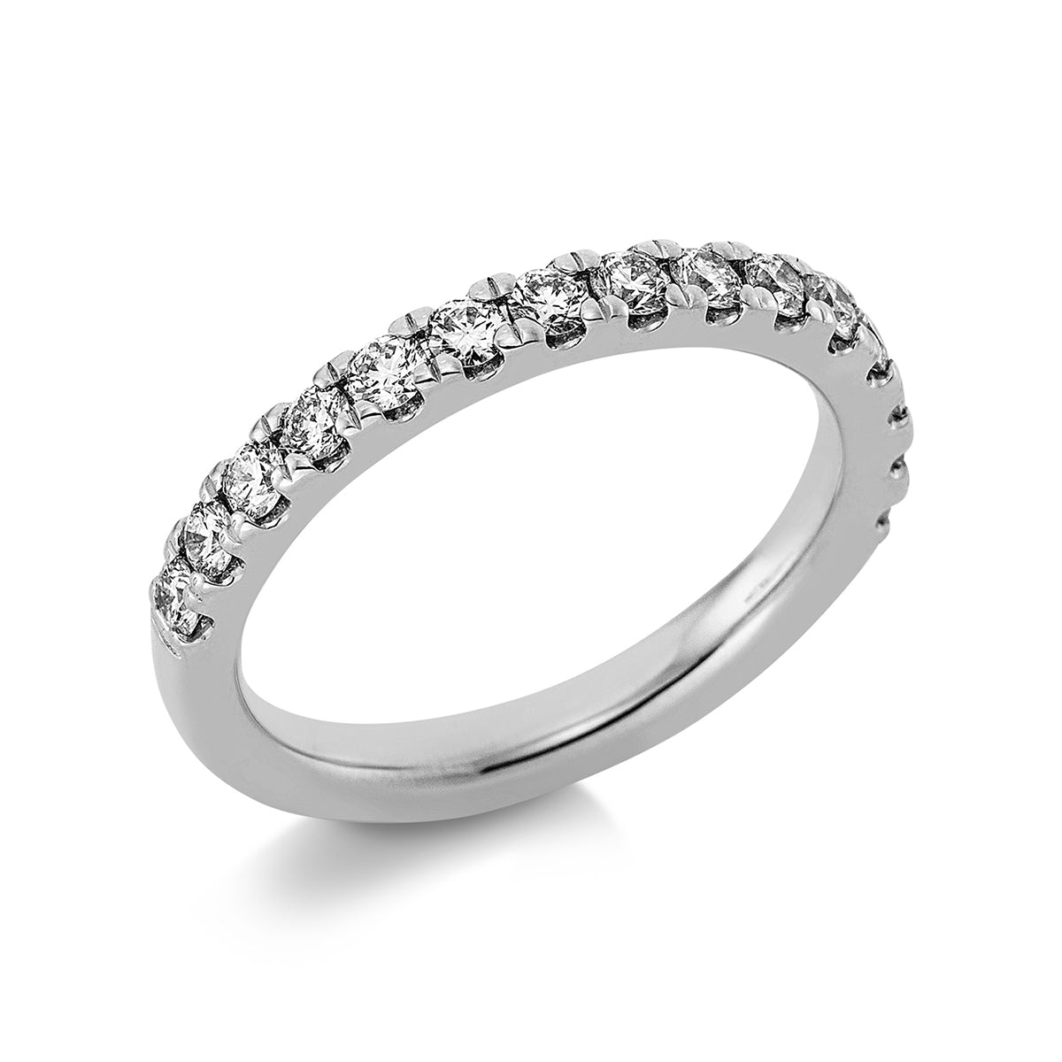 diamond full cut eternity half ring in white gold