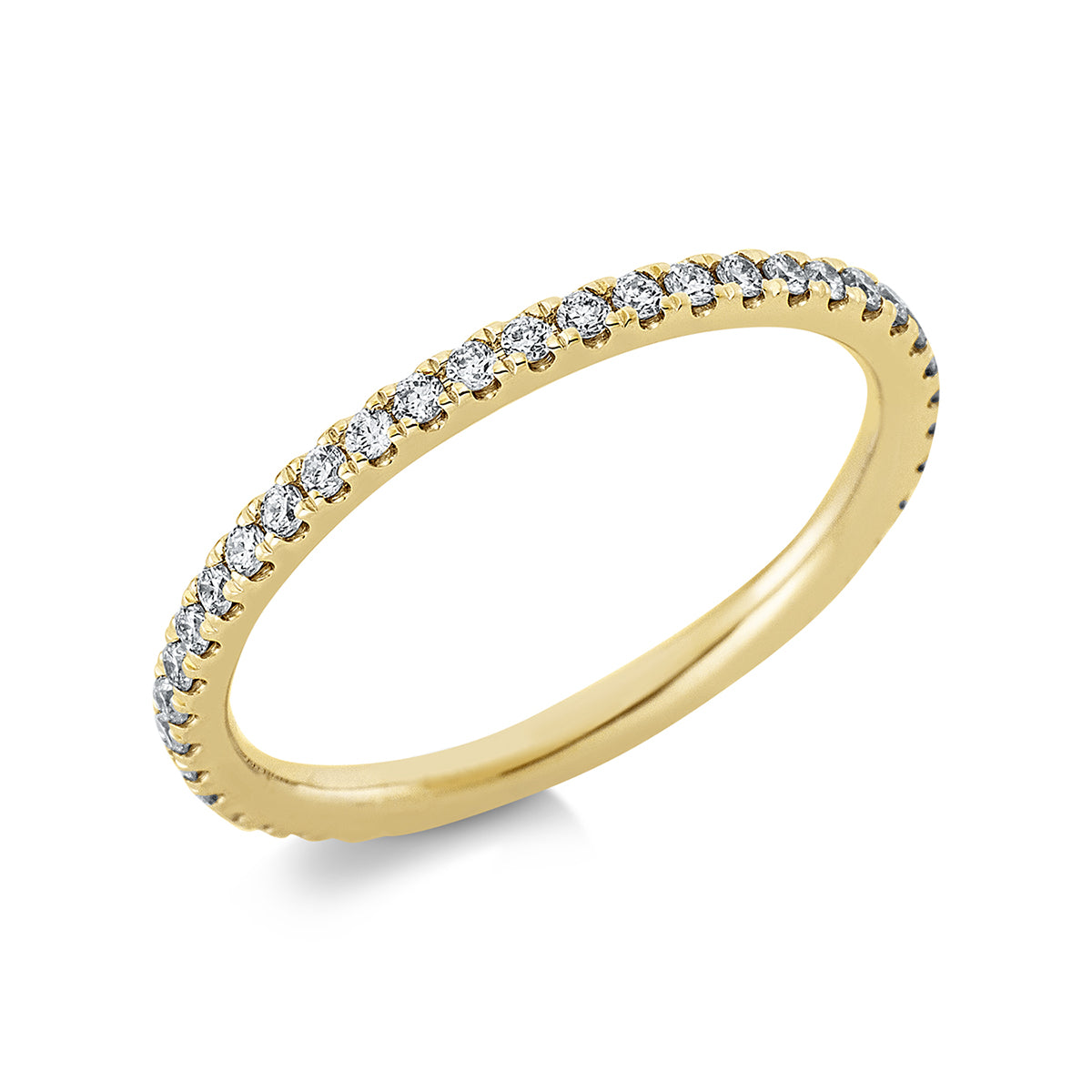 diamond full cut eternity full ring in yellow gold