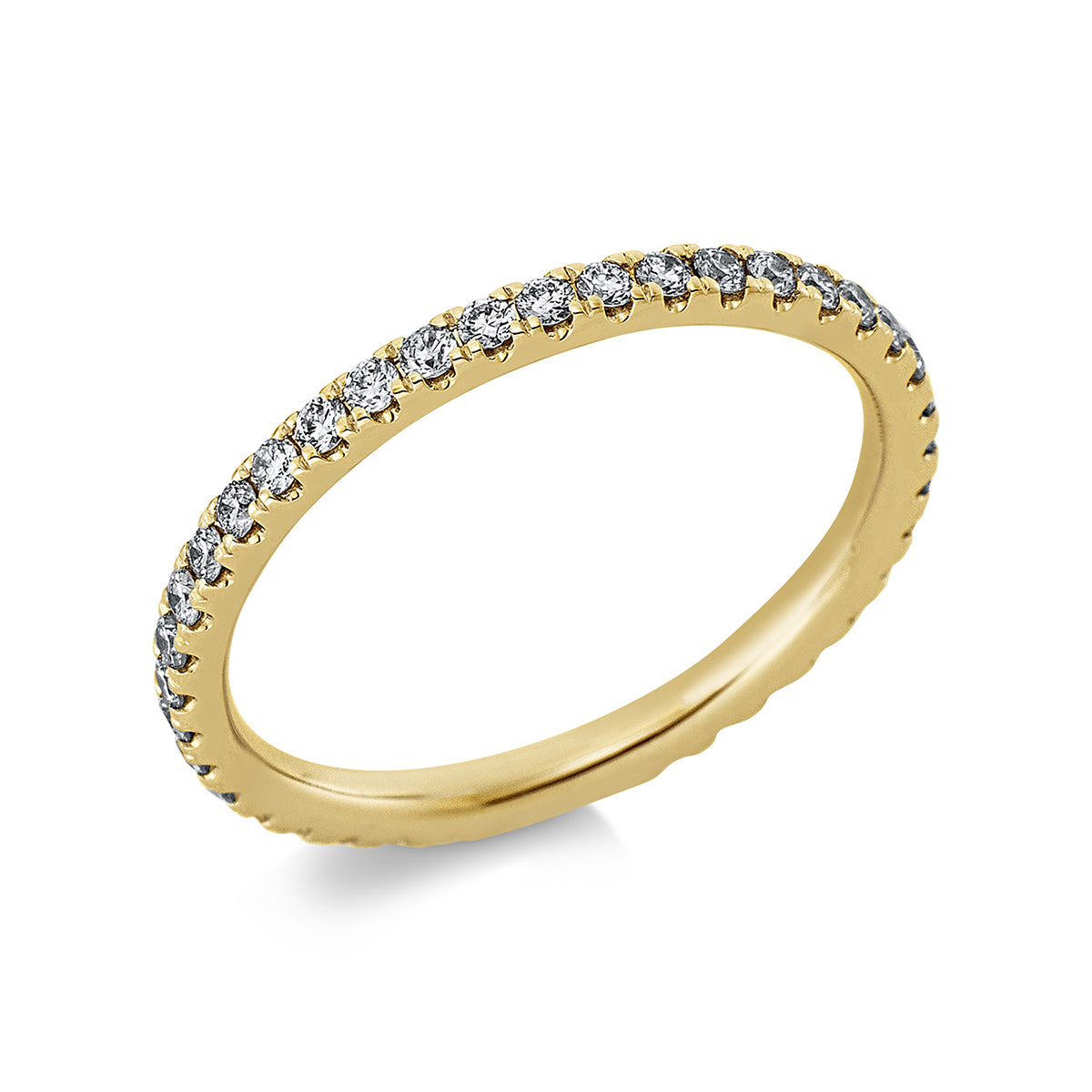 diamond full cut eternity full ring in yellow gold