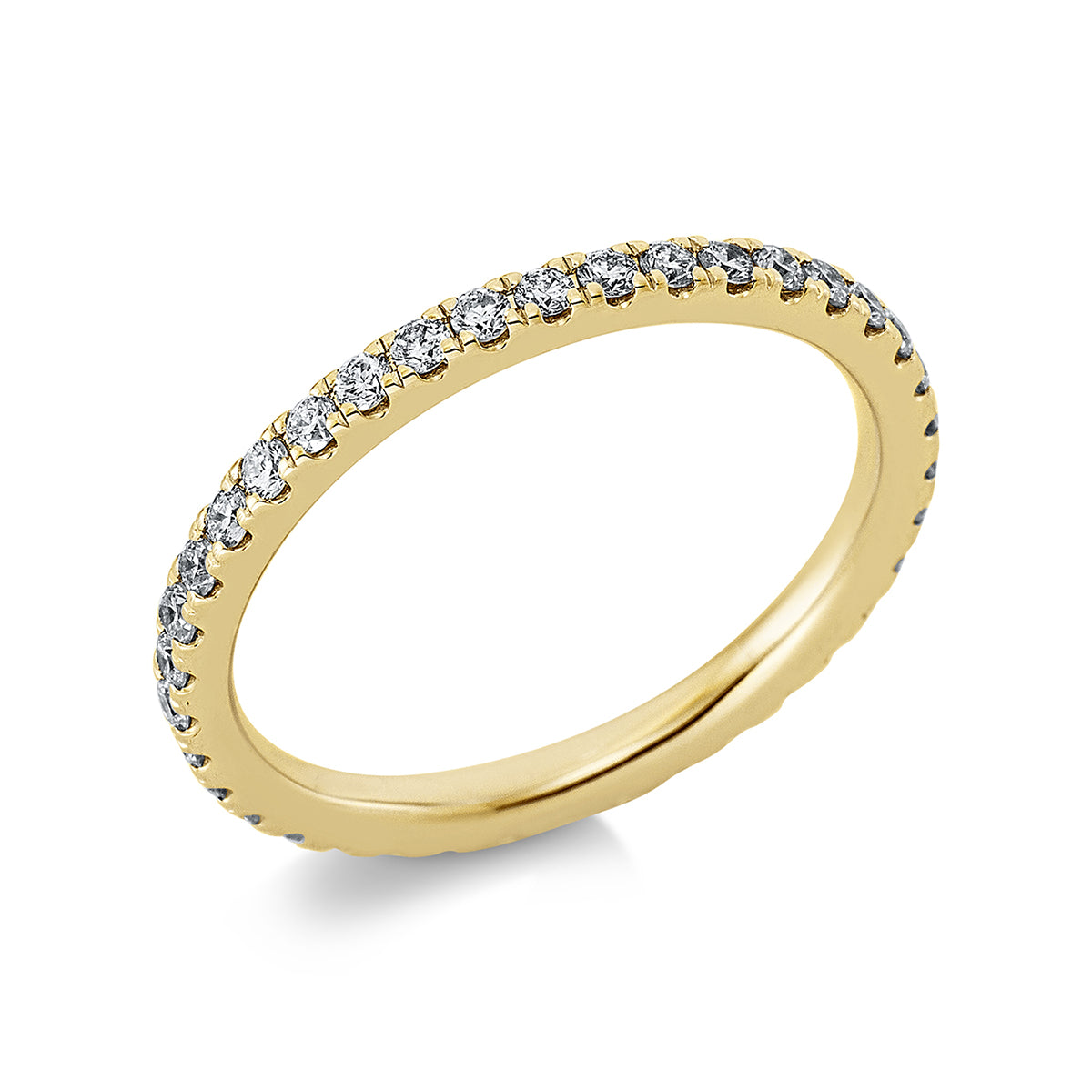 diamond full cut eternity full ring in yellow gold
