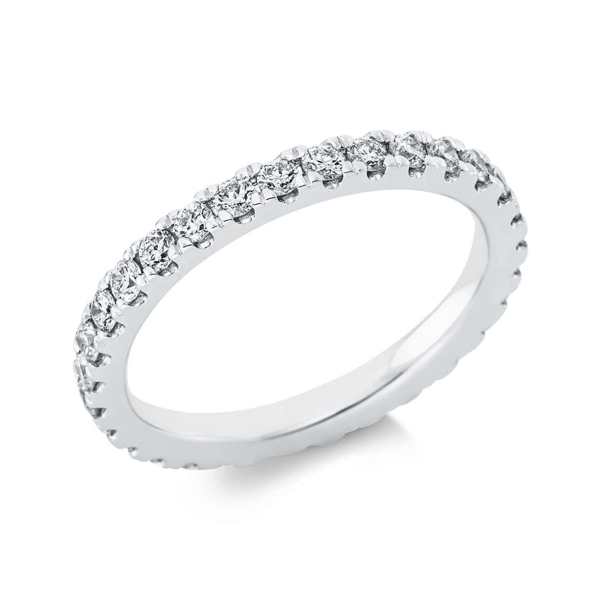 diamond full cut eternity full ring in white gold