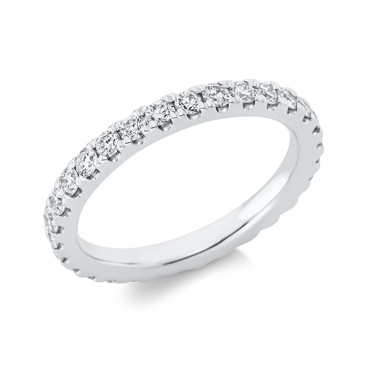 diamond full cut eternity full ring in white gold