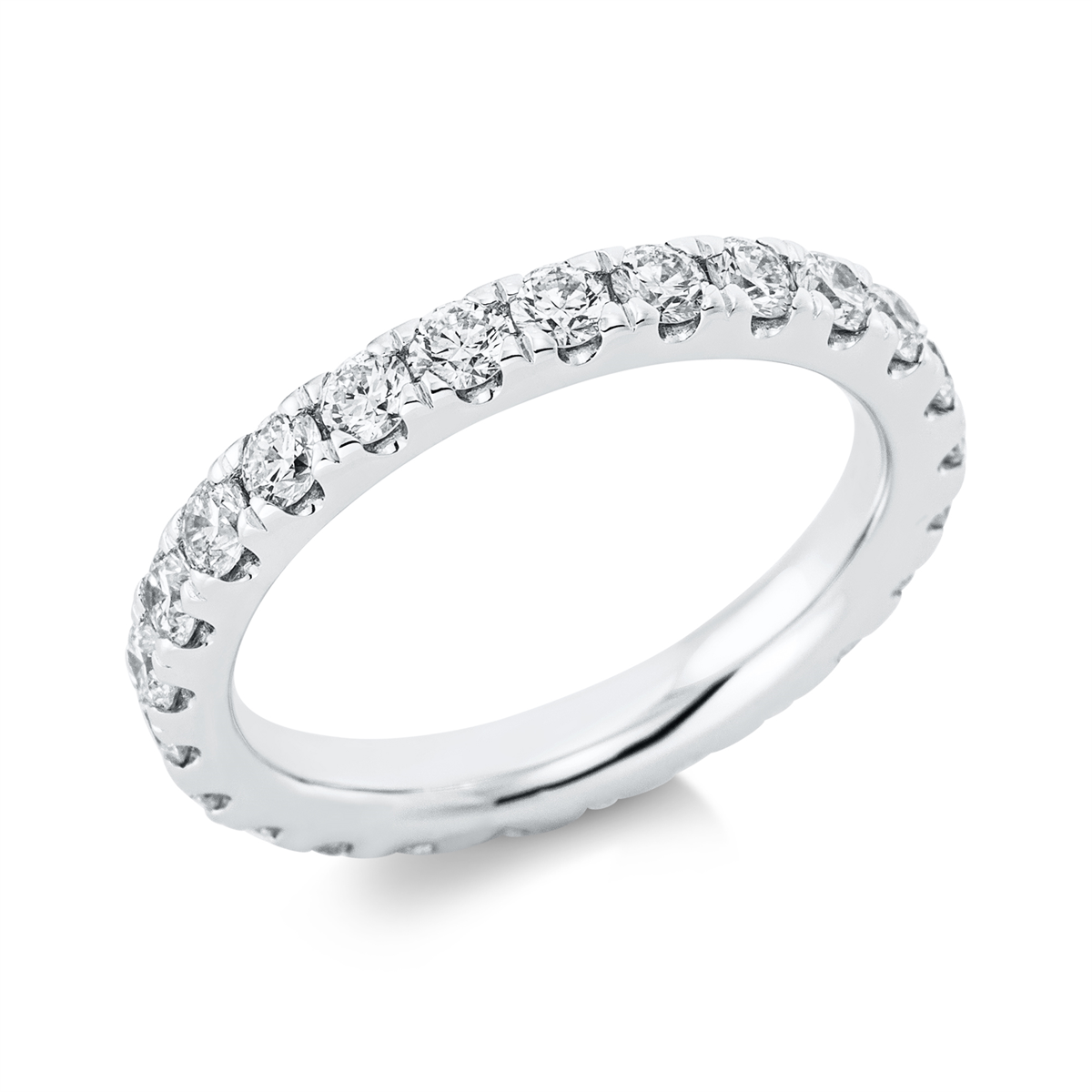 diamond full cut eternity full ring in white gold