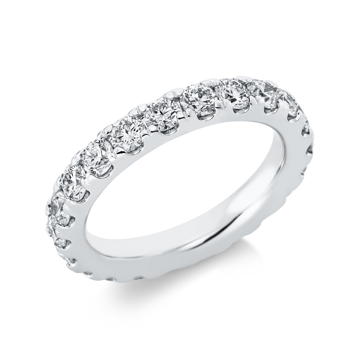 diamond full cut eternity full ring in platinum
