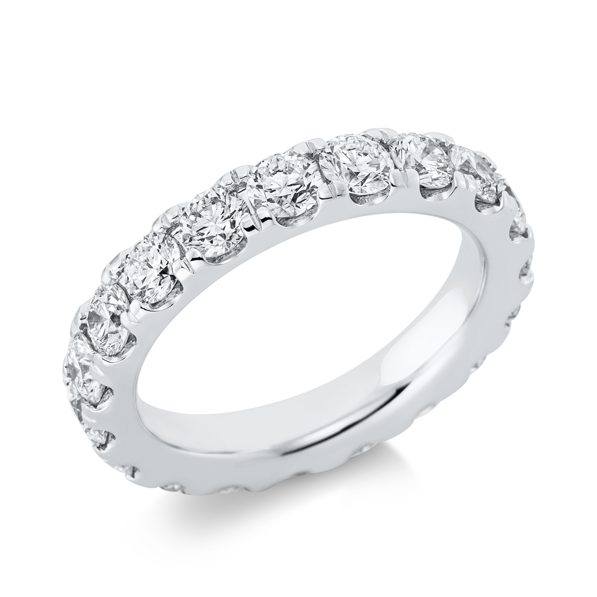 diamond full cut eternity full ring in white gold