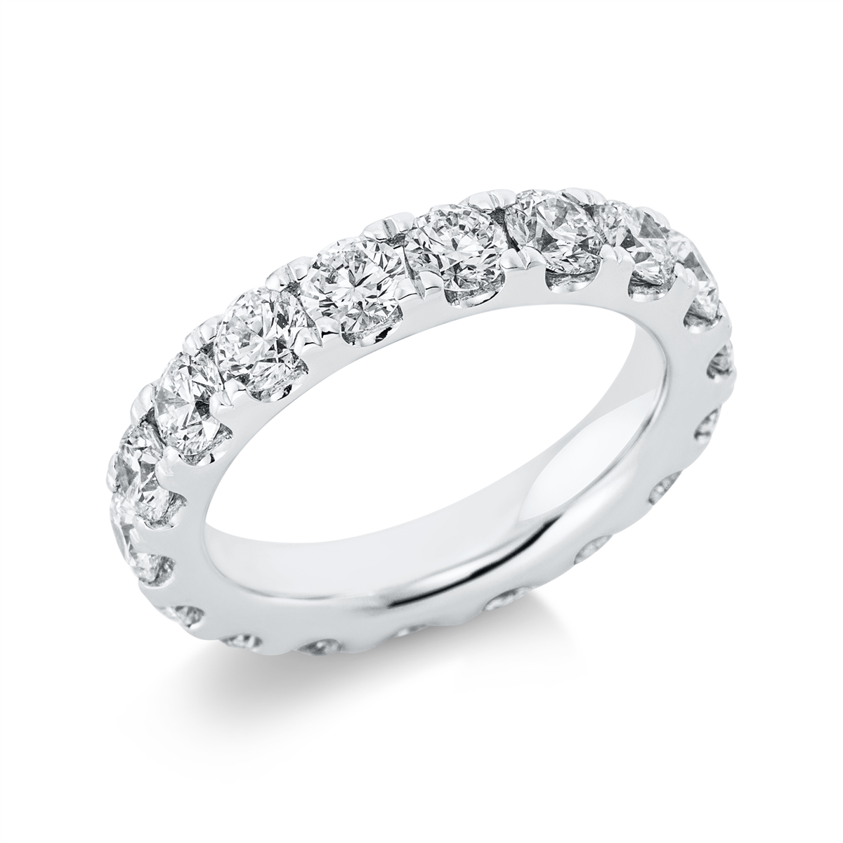 diamond full cut eternity full ring in platinum