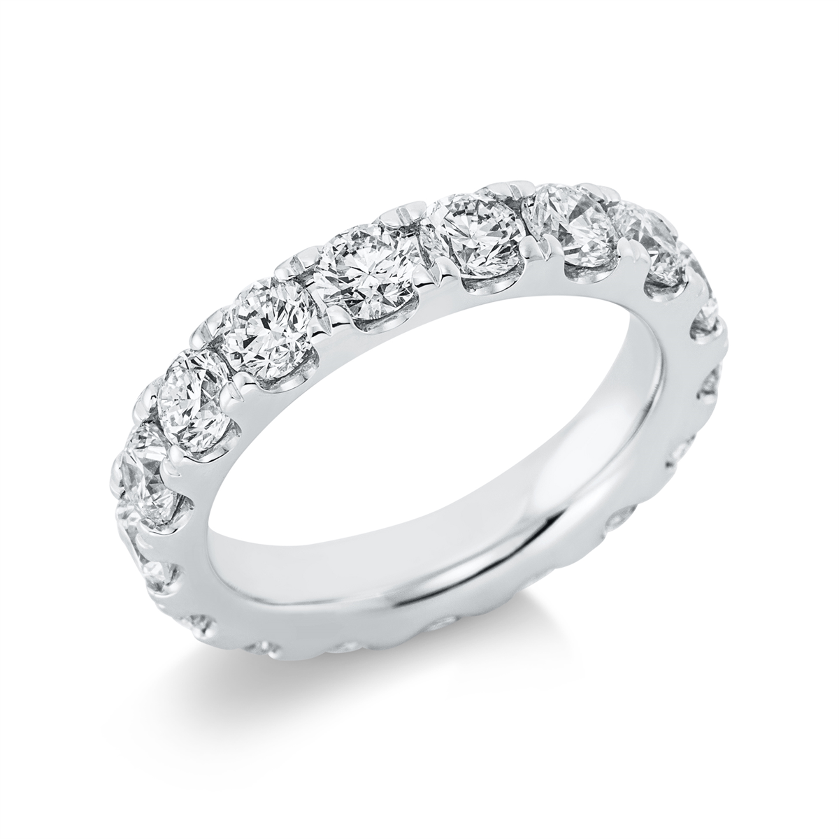 diamond full cut eternity full ring in white gold