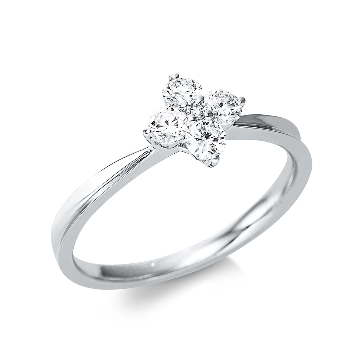 diamond full cut modern woman ring in white gold