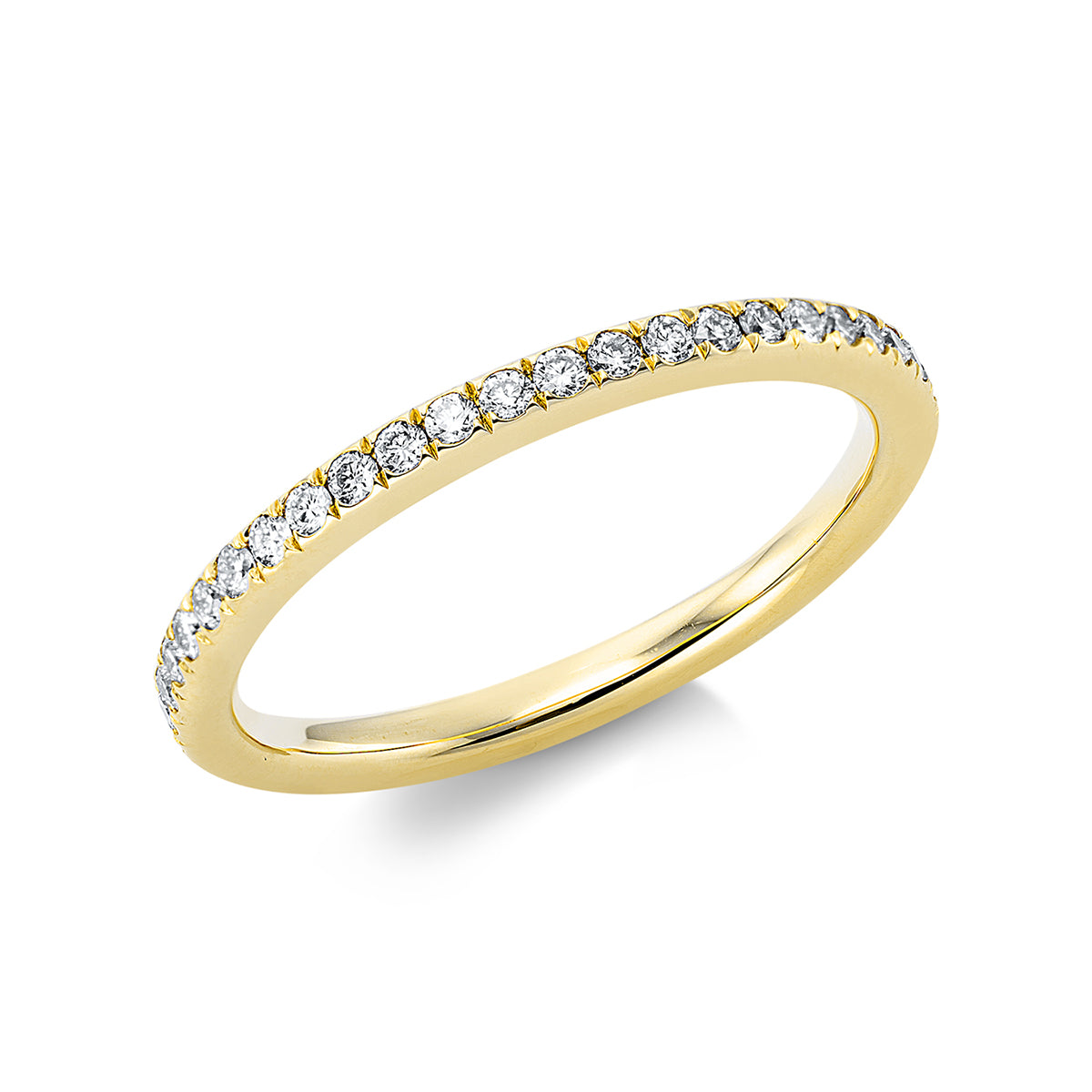 diamond full cut eternity full ring in yellow gold