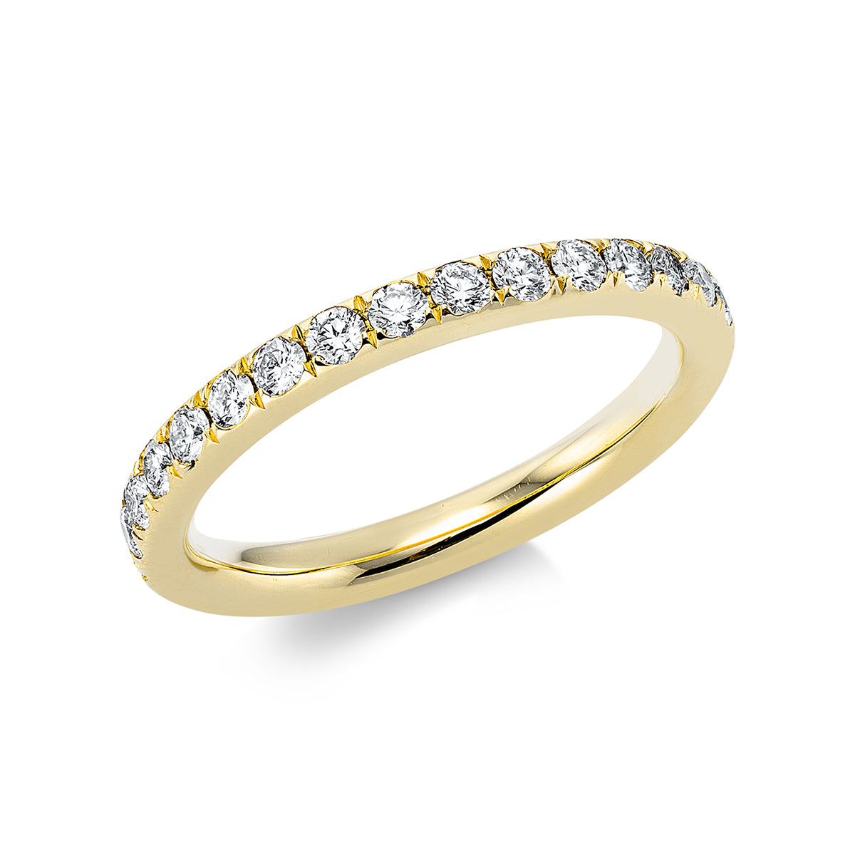 diamond full cut eternity full ring in yellow gold