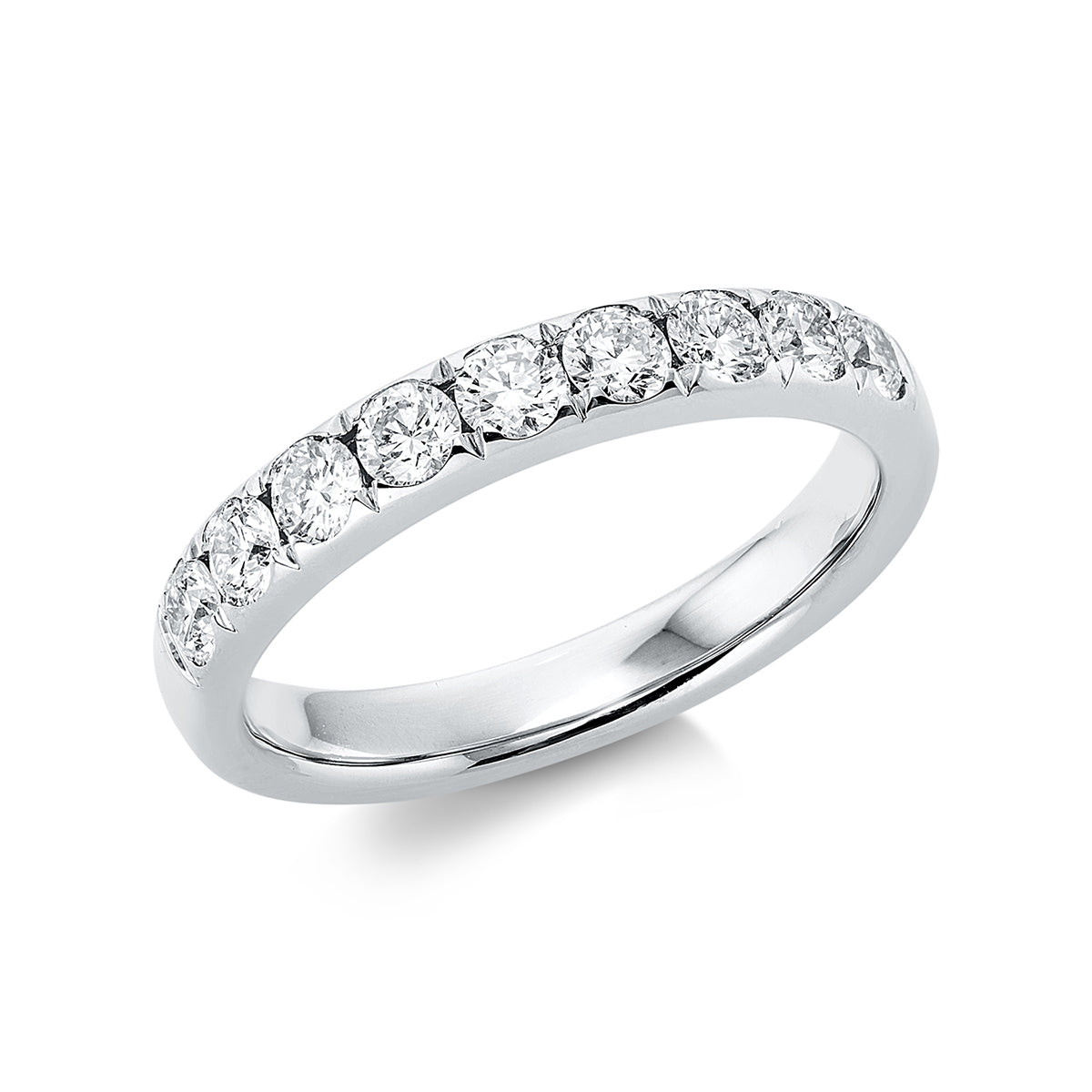 diamond full cut eternity half ring in platinum
