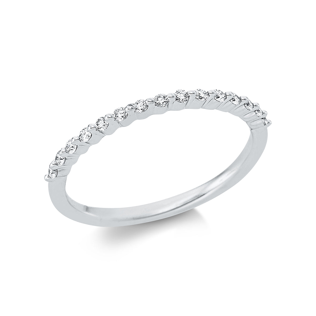 diamond full cut modern woman ring in white gold