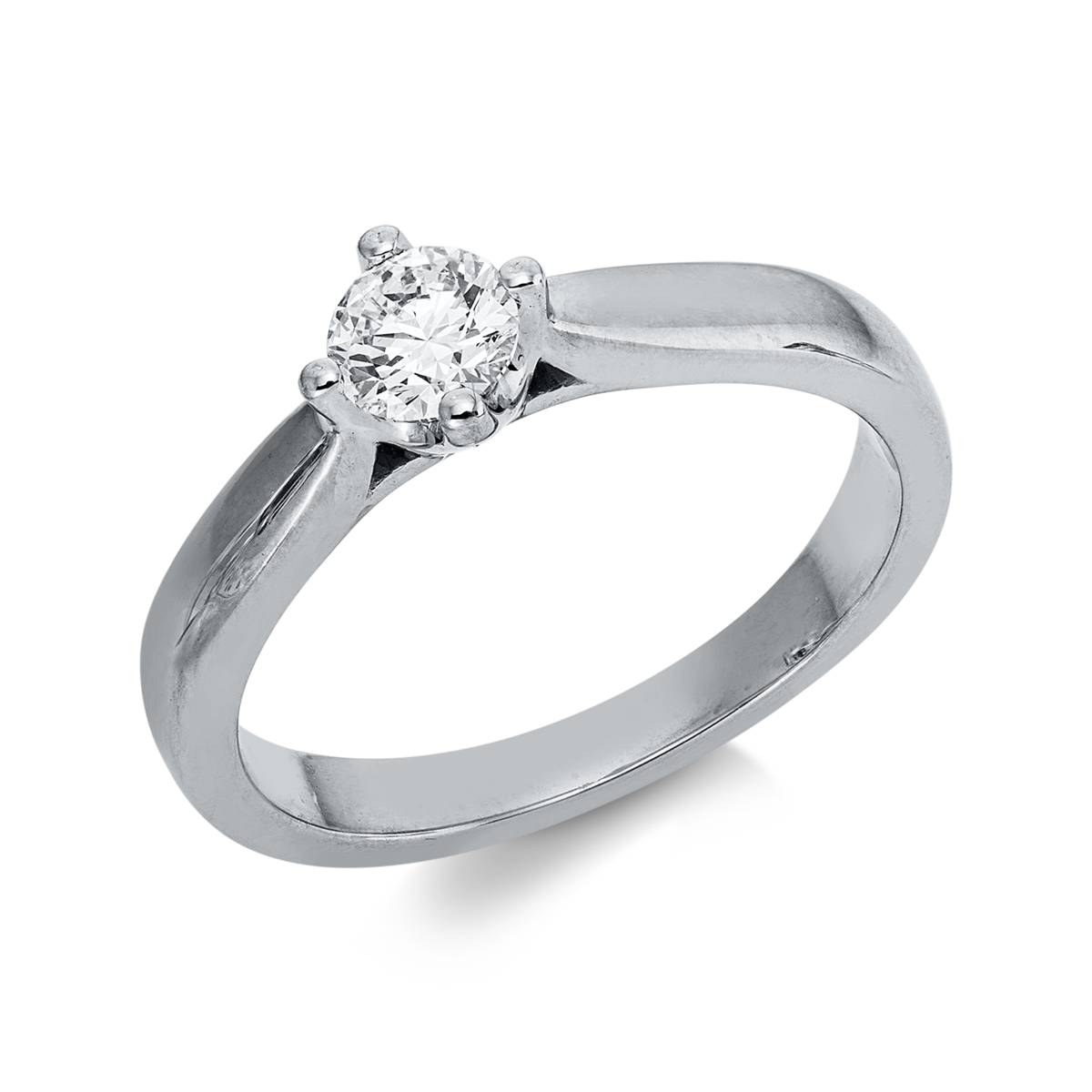 diamond full cut solitaire ring in white gold