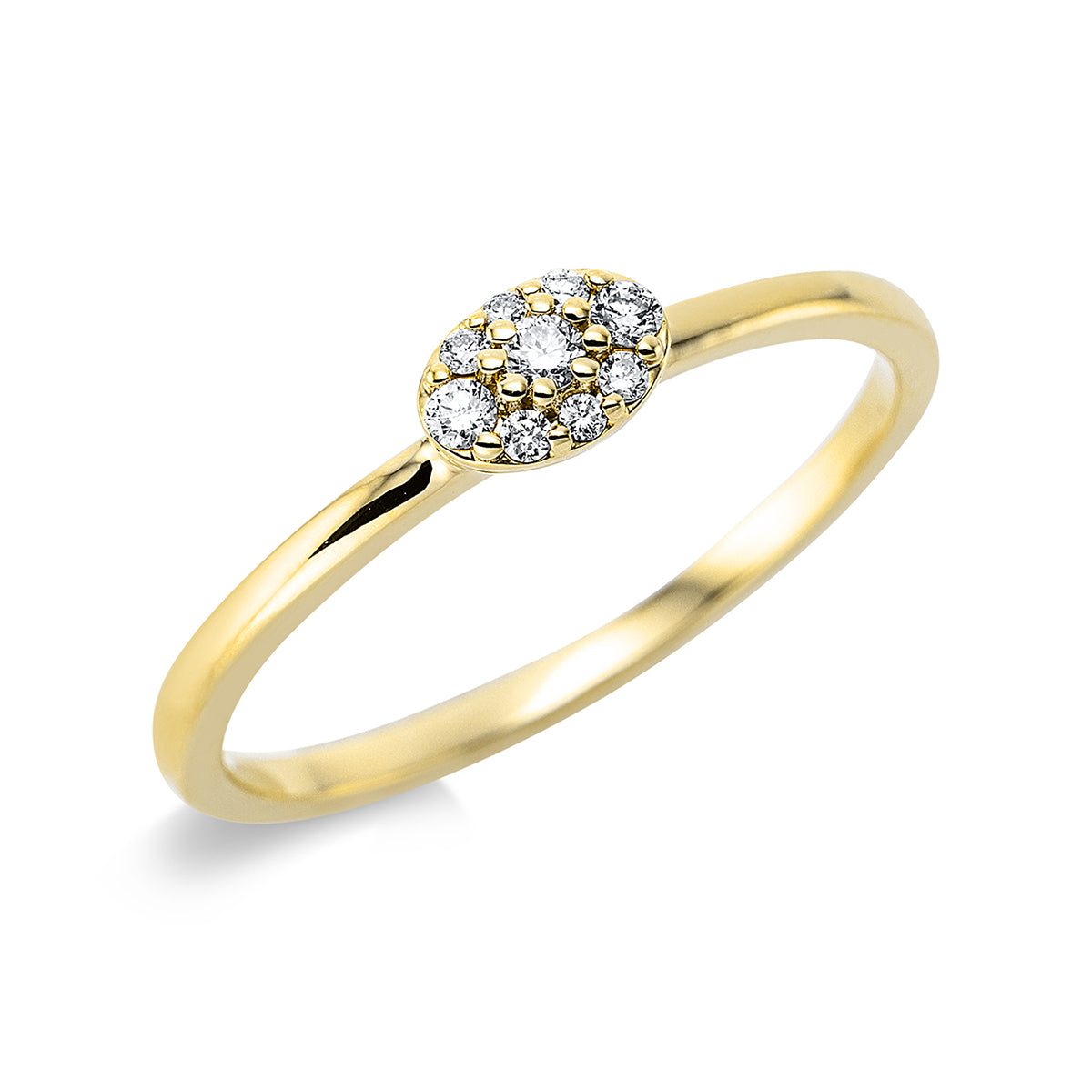 diamond full cut illusion classic ring in yellow gold