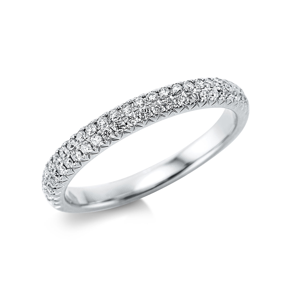 diamond full cut pavé ring in white gold
