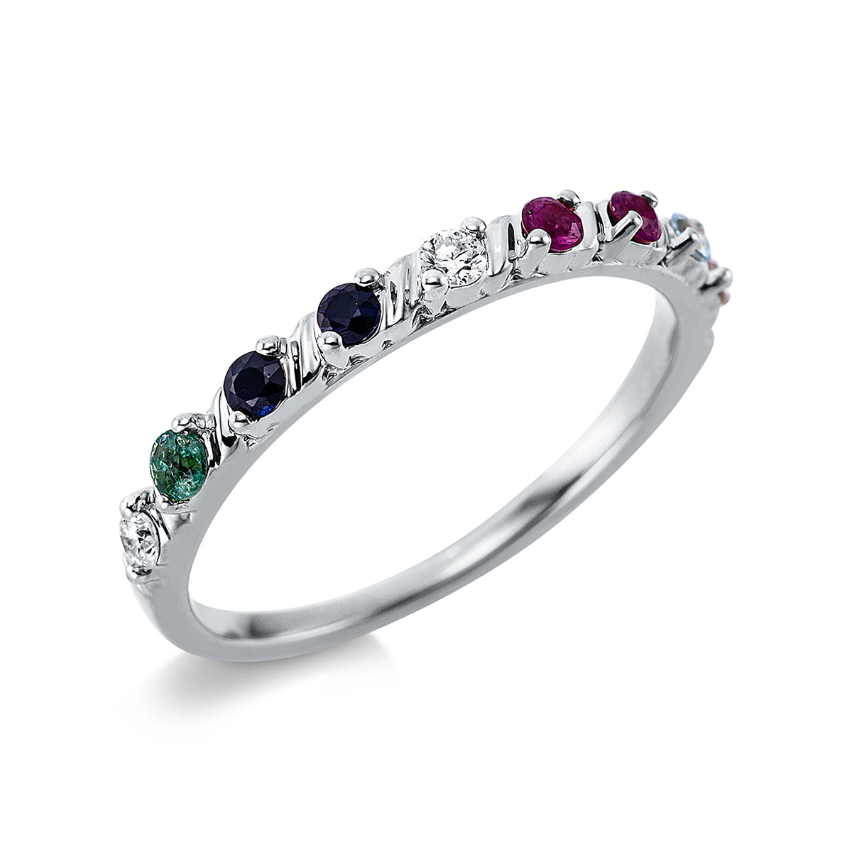 gekleurde steen klassieke ring - 1CP62