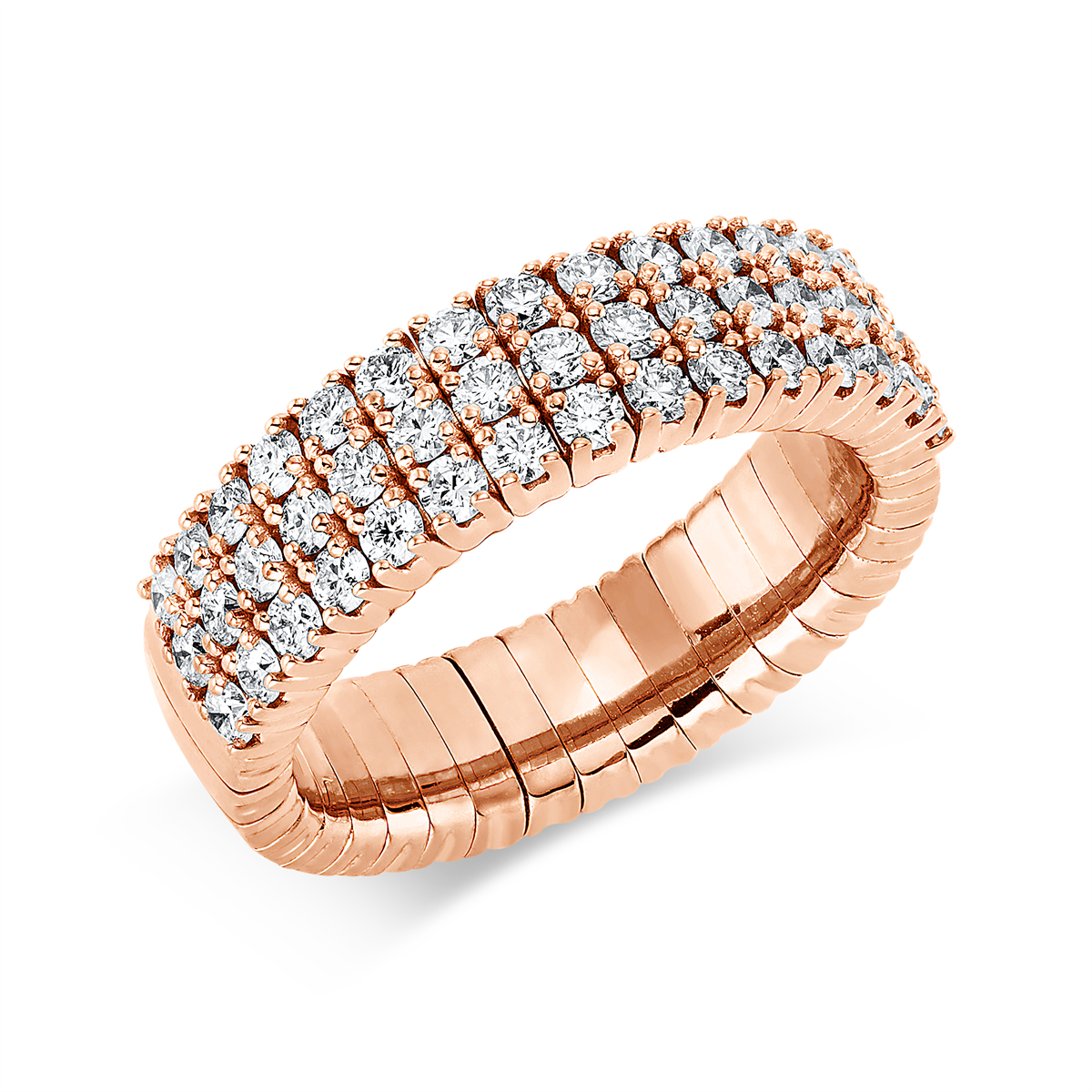 diamond full cut flex ring in red gold