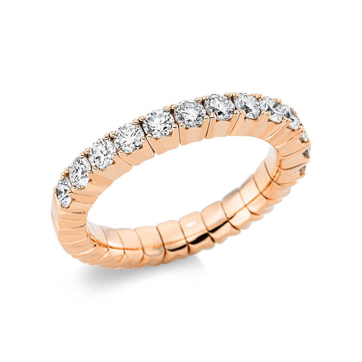 diamond full cut flex ring in red gold