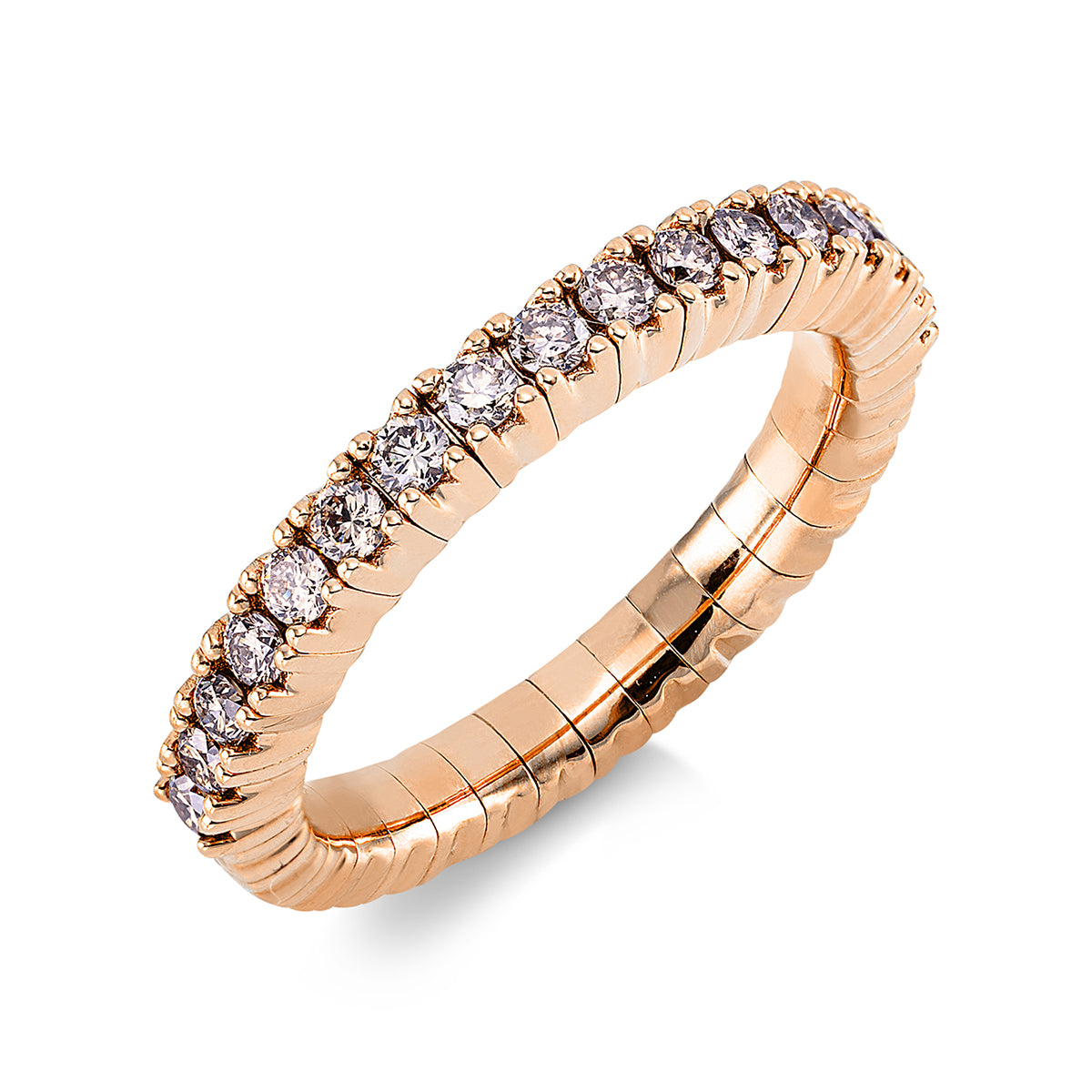 diamond full cut flex ring in red gold