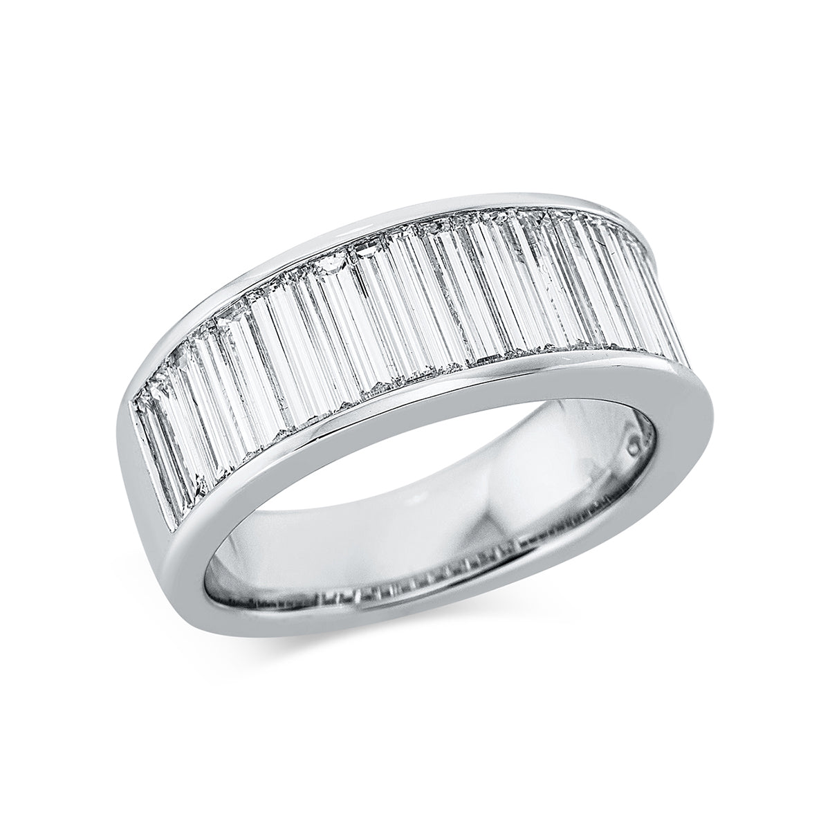 baguette baguette ring in white gold
