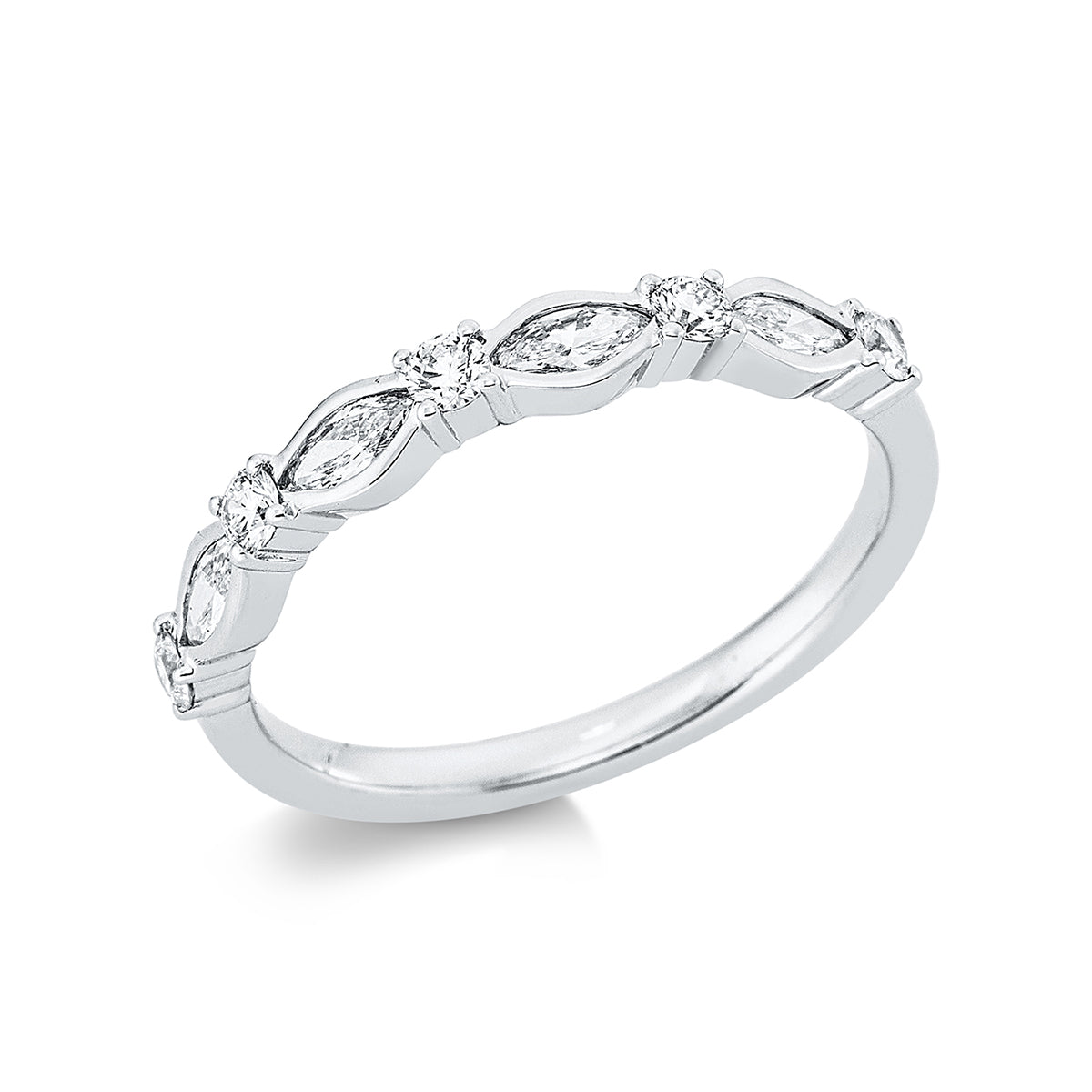 marquise multi-stone ring in white gold