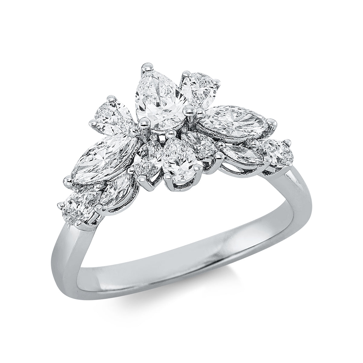marquise exclusive ring in white gold