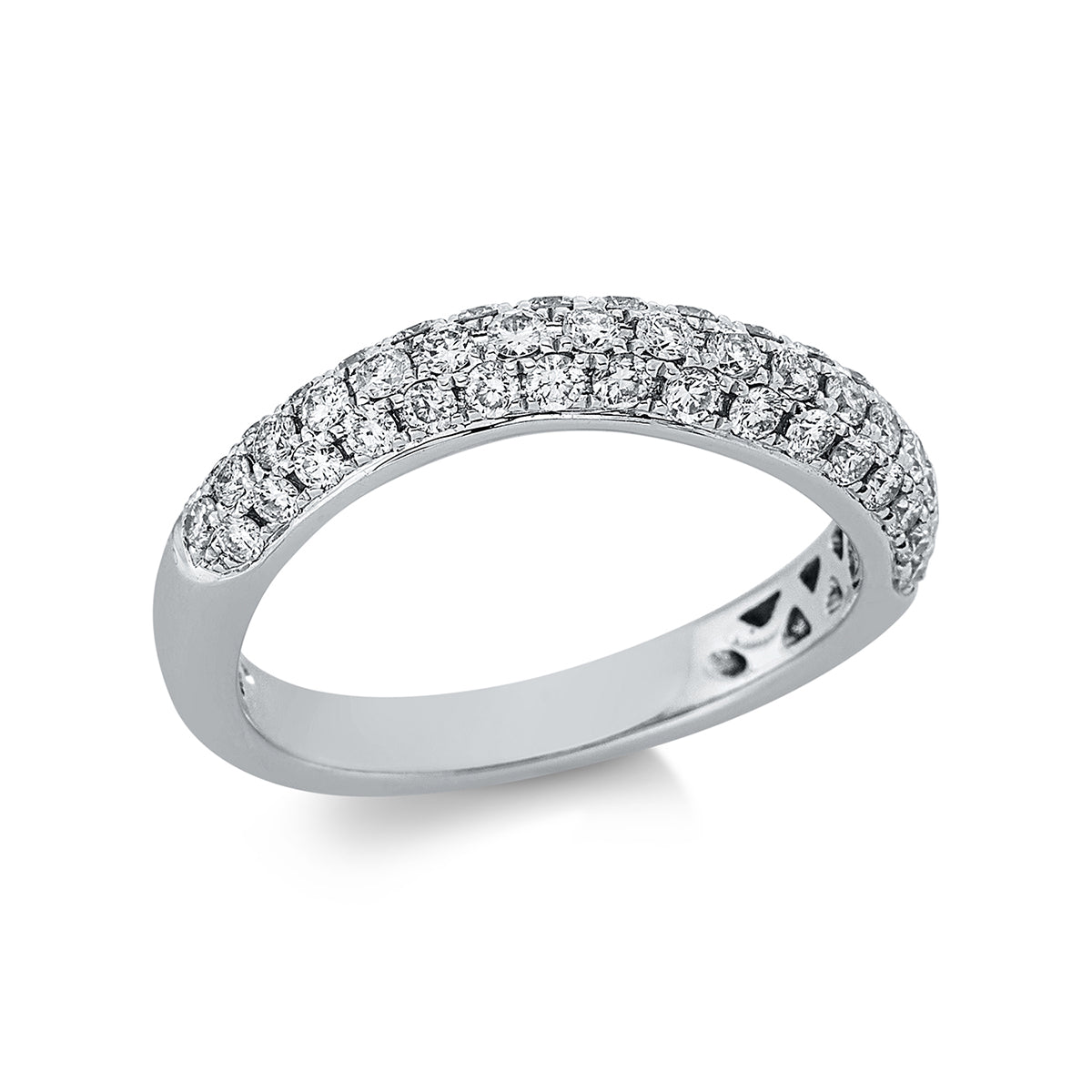 diamond full cut multi-stone ring in white gold