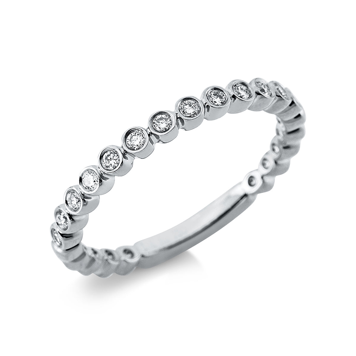 diamond full cut modern woman ring in white gold