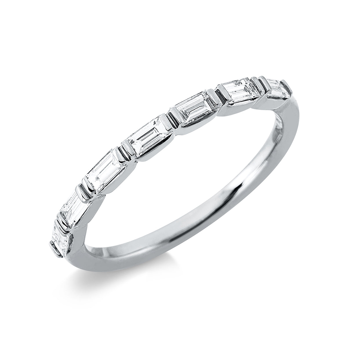 baguette baguette ring in white gold