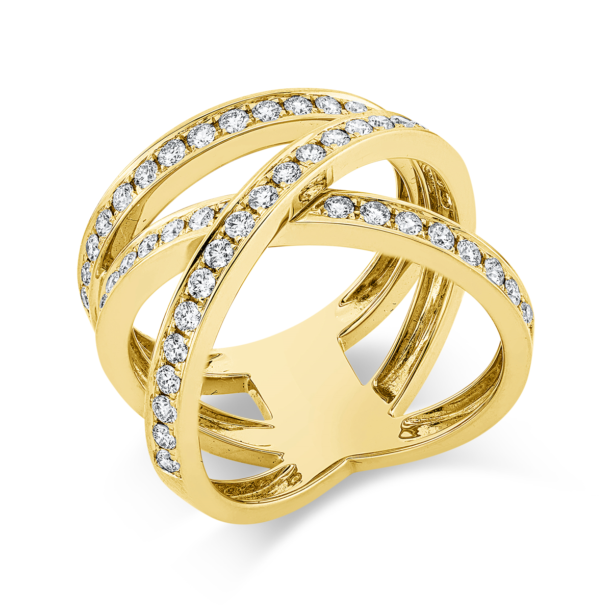 diamond full cut exclusive ring in yellow gold
