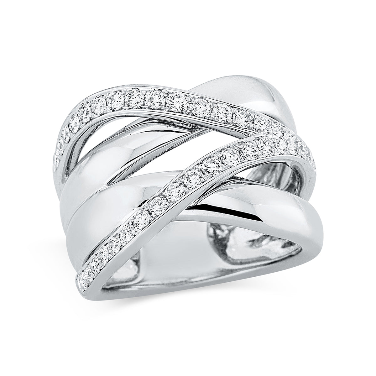 diamond full cut multi-stone ring in white gold