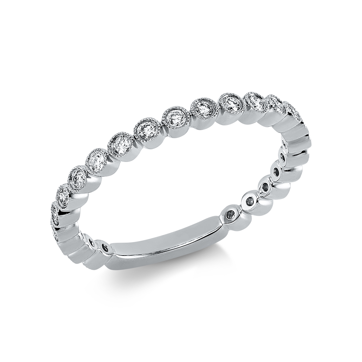 diamond full cut modern woman ring in white gold