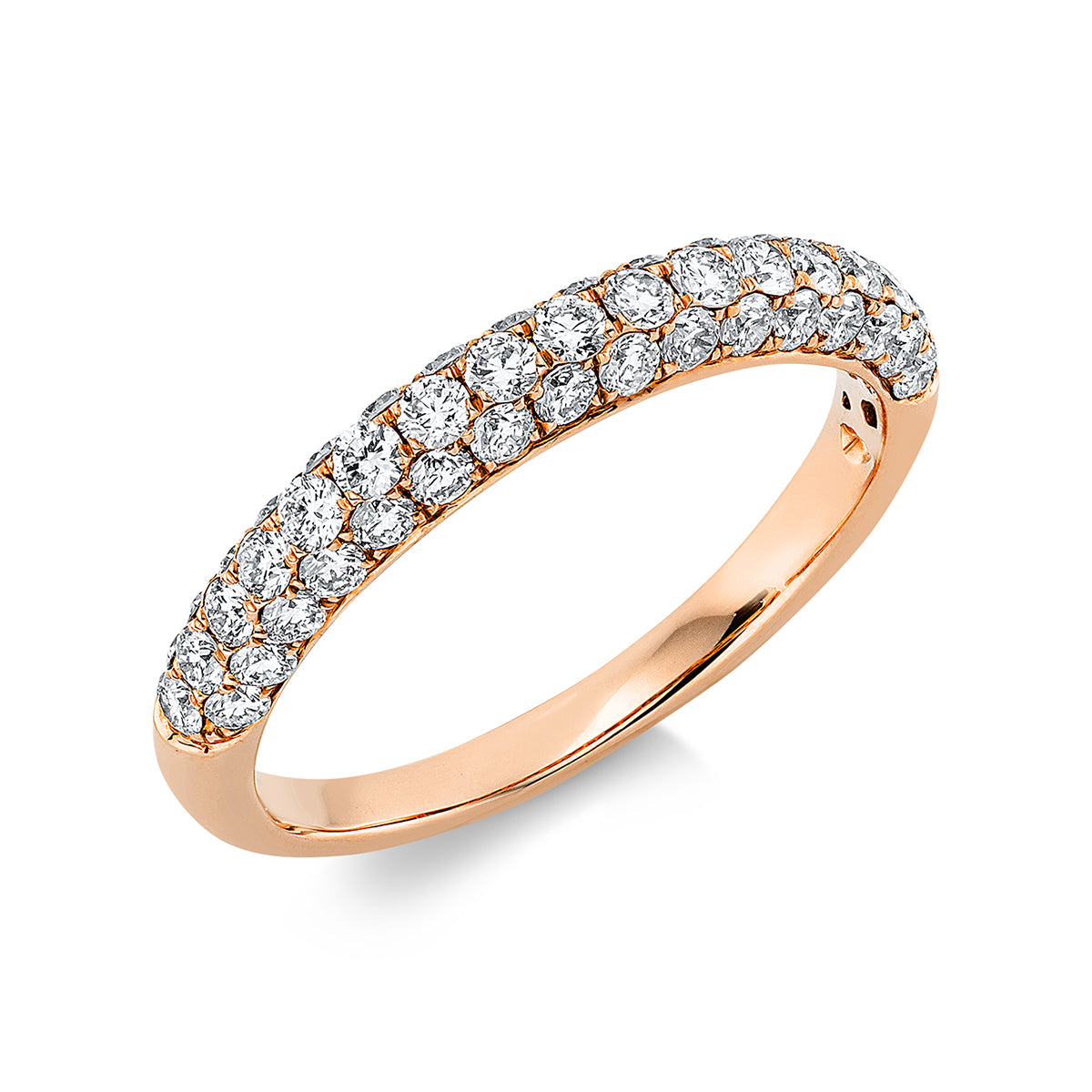 diamond full cut pavé ring in red gold