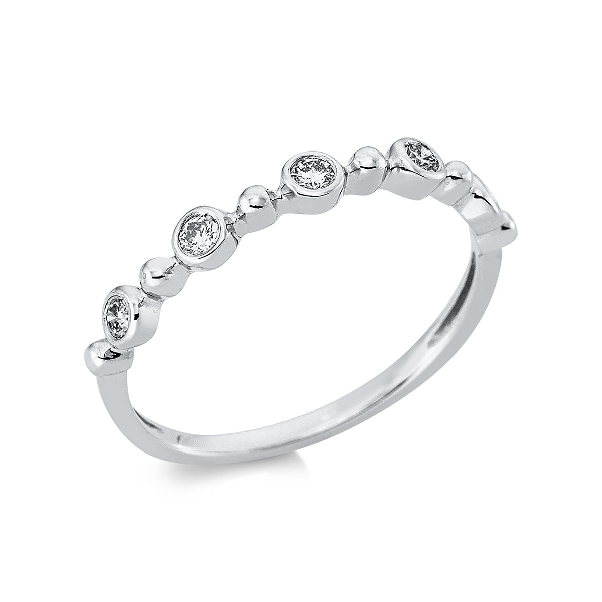 diamond full cut modern woman ring in white gold
