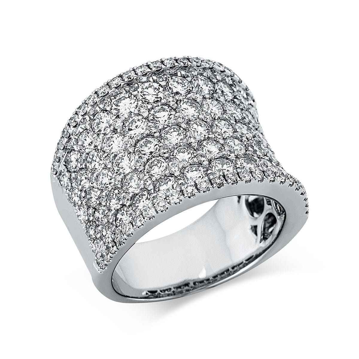 diamond full cut pavé ring in white gold