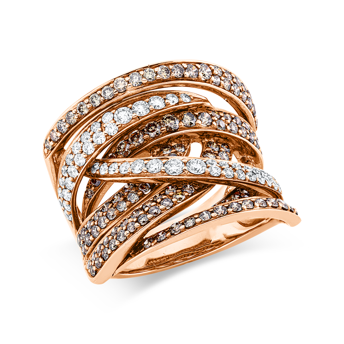 diamond full cut fancy colored diamond ring in red gold