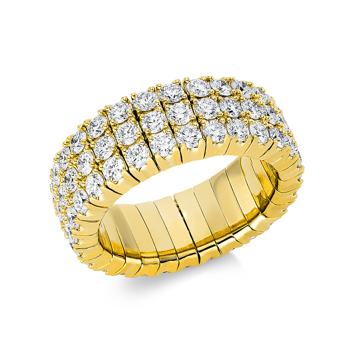 diamond full cut flex ring in yellow gold