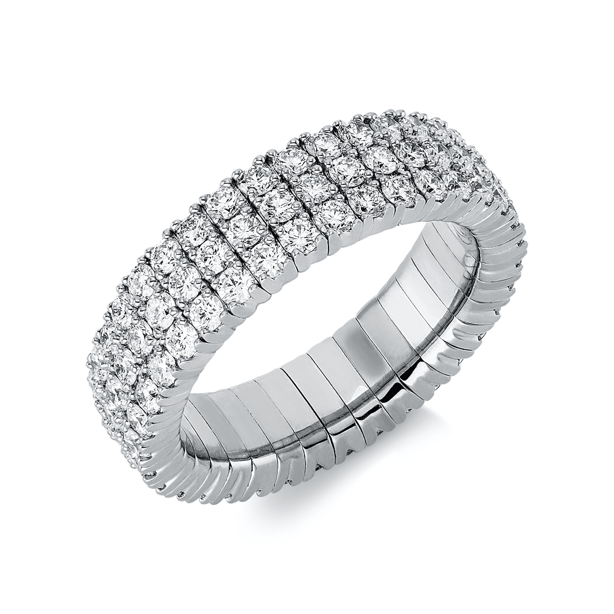 diamond full cut flex ring in white gold