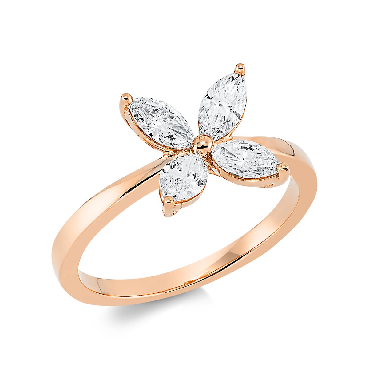 marquise modern woman ring in red gold