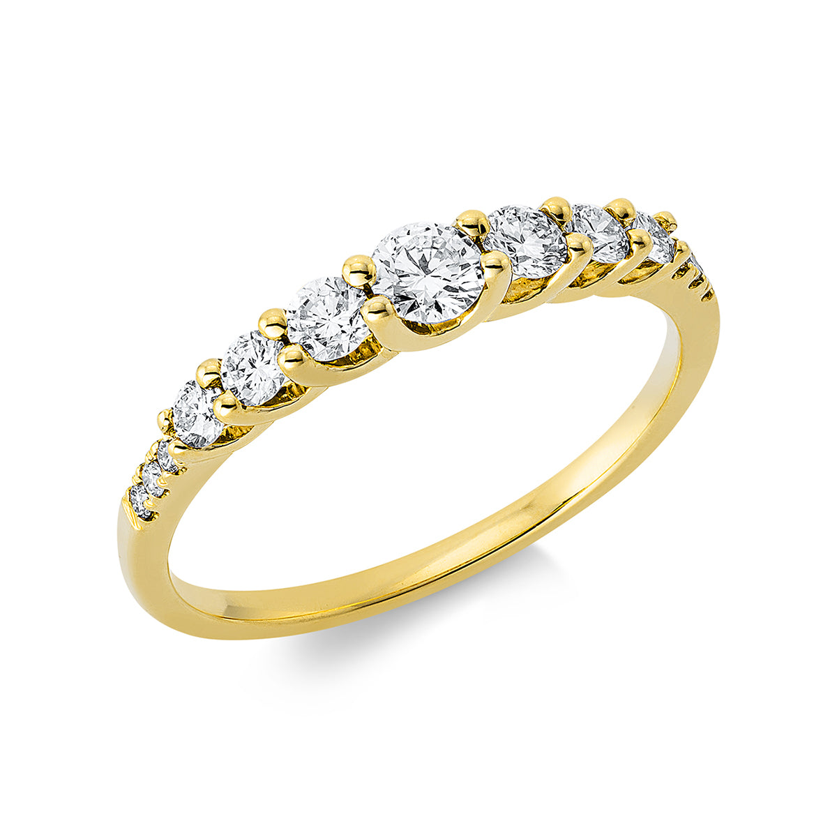 diamond full cut multi-stone ring in yellow gold