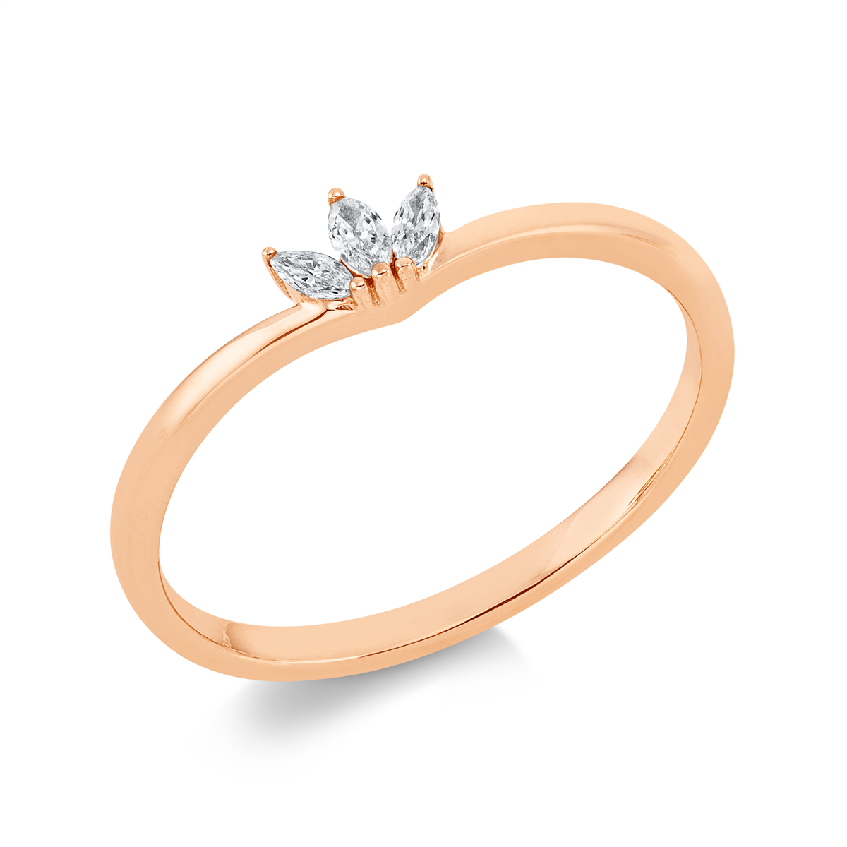 marquise modern woman ring in red gold